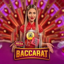 Mega Baccarat slot logo by Pragmatic Play at Casoo Casino